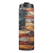 Rustikale amerikanische Flagge Thermosbecher (Vorderseite)