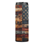 Rustikale amerikanische Flagge Thermosbecher (Rückseite)