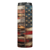Rustikale amerikanische Flagge Thermosbecher (Rückseite)
