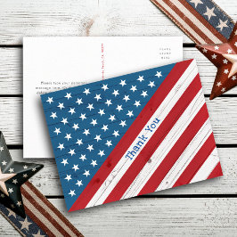 Rustikale amerikanische Flagge USA Stars & Streife Postkarte