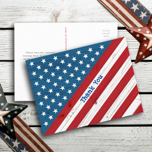 Rustikale amerikanische Flagge USA Sterne und Stre Postkarte