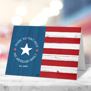Rustikale amerikanische Flagge vintage patriotisch Dankeskarte