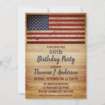 Rustikale amerikanische Flaggen Patriotic 50 Gebu Einladung<br><div class="desc">USA amerikanische Flagge Birthday Party Einladungen. Laden Sie Freunde und Familie zu Ihrem patriotischen Geburtstag feiern mit diesen rustikalen Holz amerikanischen Flag Einladungen. Personalisieren Sie diese Fahneneinladung mit Ihren Event-, Name- und Party-Details. In unserer Kollektion finden Sie passende Geschenke, Gastgeschenke und Vorräte zum Geburtstag. COPYRIGHT © 2021 Judy Burrows, Black...</div>