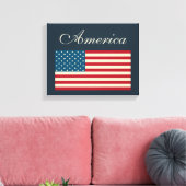 Rustikale amerikanische Flaggenmauer Leinwanddruck (Insitu (Wohnzimmer))