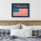 Rustikale amerikanische Flaggenmauer Leinwanddruck (Insitu (Schlafzimmer))