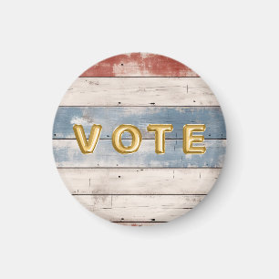 Rustikale amerikanische Holzplanken-Abstimmung Magnet