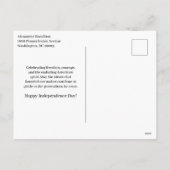 Rustikale amerikanische Unabhängigkeitstag Feiertagspostkarte (Rückseite)