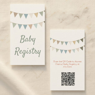 Rustikale Ammer-Baby-Party-QR-Code-Geschenkkarten- Begleitkarte