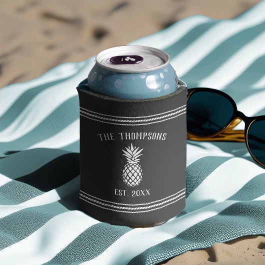 Rustikale Ananas Personalisiert Familienname Dosenkühler