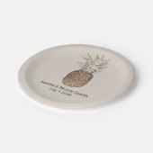 Rustikale Ananas-Tropenhawaiianische Hochzeit Pappteller (Schrägansicht)