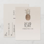 Rustikale Ananas Tropical Hawaiian Wedding RSVP Einladungspostkarte (Vorne/Hinten)