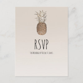 Rustikale Ananas Tropical Hawaiian Wedding RSVP Einladungspostkarte