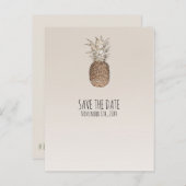 Rustikale Ananas tropisch-hawaiianisch Save the Da Ankündigungspostkarte (Vorne/Hinten)