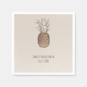 Rustikale Ananas Tropische Hawaiische Hochzeit Serviette