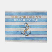 Rustikale Anchor Beach House Schöne Streifen Fußmatte (Vorderseite)