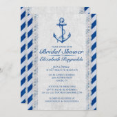 Rustikale Anchor Nautical Bridal Dusche Einladunge Einladung (Vorne/Hinten)