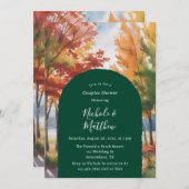 Rustikale Änderung der Blätter Paardusche Einladung (Vorne/Hinten)