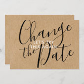 Rustikale Änderung des Datums Zurückgestellt Skrip Einladung (Vorne/Hinten)