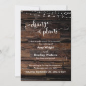 Rustikale Änderung von Plänen verzögert Hochzeitsk Einladung (Vorderseite)