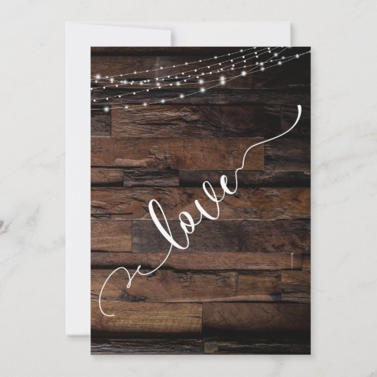 Rustikale Änderung von Plänen verzögert Hochzeitsk Einladung (Rückseite)