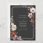 Rustikale Anemone Hand Drawn Border Floral Wedding Einladung (Vorderseite)