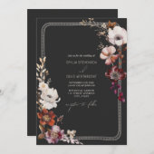 Rustikale Anemone Hand Drawn Border Floral Wedding Einladung (Vorne/Hinten)