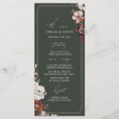 Rustikale Anemone Hand Drawn Border Green Wedding Menükarte (Vorderseite)