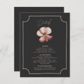 Rustikale Anemone Hand Drawn Border Wedding Detail Begleitkarte (Vorne/Hinten)