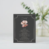 Rustikale Anemone Hand Drawn Border Wedding Detail Begleitkarte (Stehend Vorderseite)