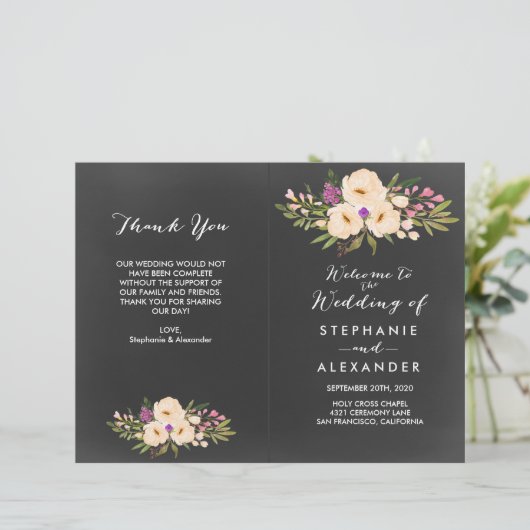 Rustikale Anemones-Tafel (Stehend Vorderseite)