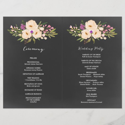 Rustikale Anemones-Tafel (Rückseite)