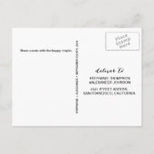 Rustikale Anemones-Tafel Einladungspostkarte (Rückseite)