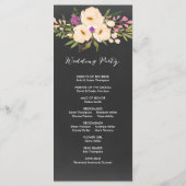 Rustikale Anemones-Tafel Programm (Rückseite)