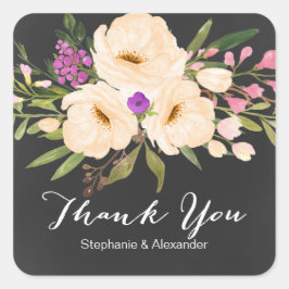 Rustikale Anemones-Tafel Quadratischer Aufkleber