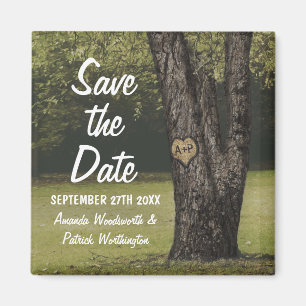 Rustikale Anfänge alte Eiche Hochzeit speichern da Magnet