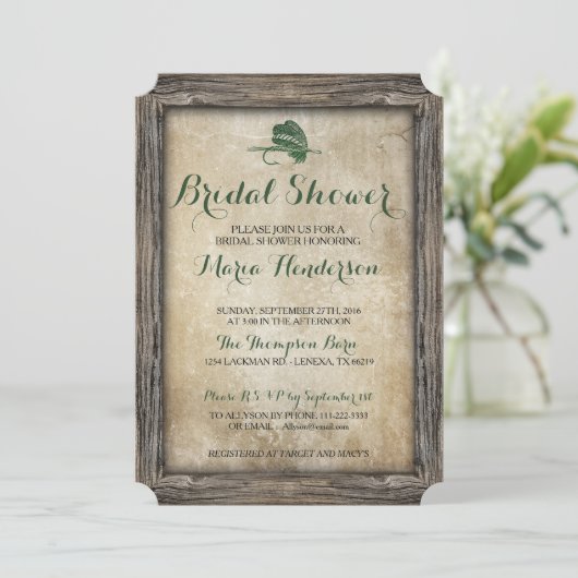 Rustikale Angellounge Bridal Dusche Einladung (Stehend Vorderseite)