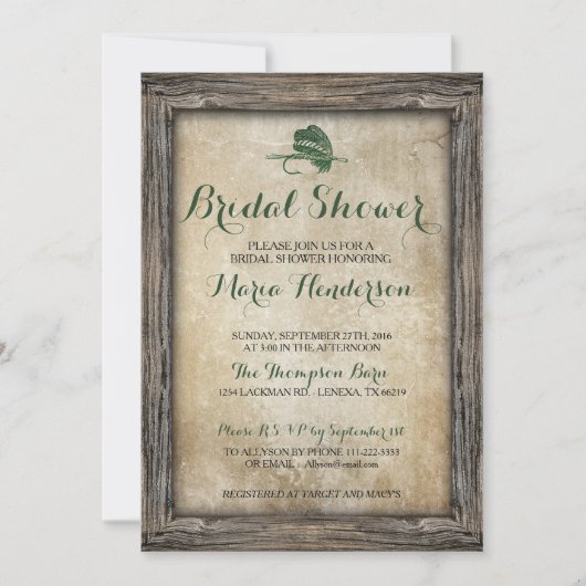 Rustikale Angellounge Bridal Dusche Einladung (Vorderseite)