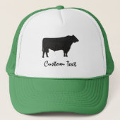 Rustikale Angus Bull-Silhouette Wasserfarbe Truckerkappe (Vorderseite)