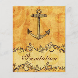 Rustikale Ankerhochzeit - Einladung