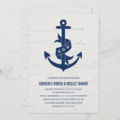 Rustikale Ankerhochzeit / Marine Einladung (Vorne/Hinten)