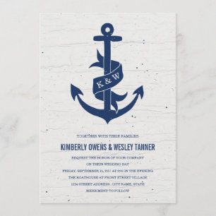 Rustikale Ankerhochzeit / Marine Einladung
