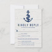 Rustikale Ankerhochzeit RSVP Card / Marine (Vorderseite)