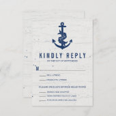 Rustikale Ankerhochzeit RSVP Card / Marine (Vorne/Hinten)