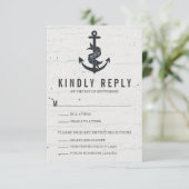 Rustikale Ankerhochzeit RSVP-Karte RSVP Karte (Stehend Vorderseite)