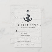 Rustikale Ankerhochzeit RSVP-Karte RSVP Karte (Vorne/Hinten)