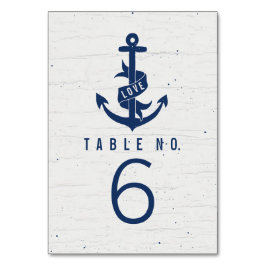 Rustikale Ankerkarten/Tischnummer Tischnummer