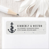 Rustikale Ankermonogramm-Rücksendeadressen-Aufkleb (Insitu)