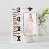 Rustikale Ankündigung von White Birch Abschluss Fo (Stehend Vorderseite)