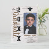 Rustikale Ankündigung von White Birch Abschluss Fo (Stehend Vorderseite)