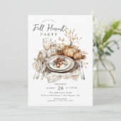 Rustikale Ansammlung Erntedank Einladung (Stehend Vorderseite)